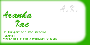 aranka kac business card